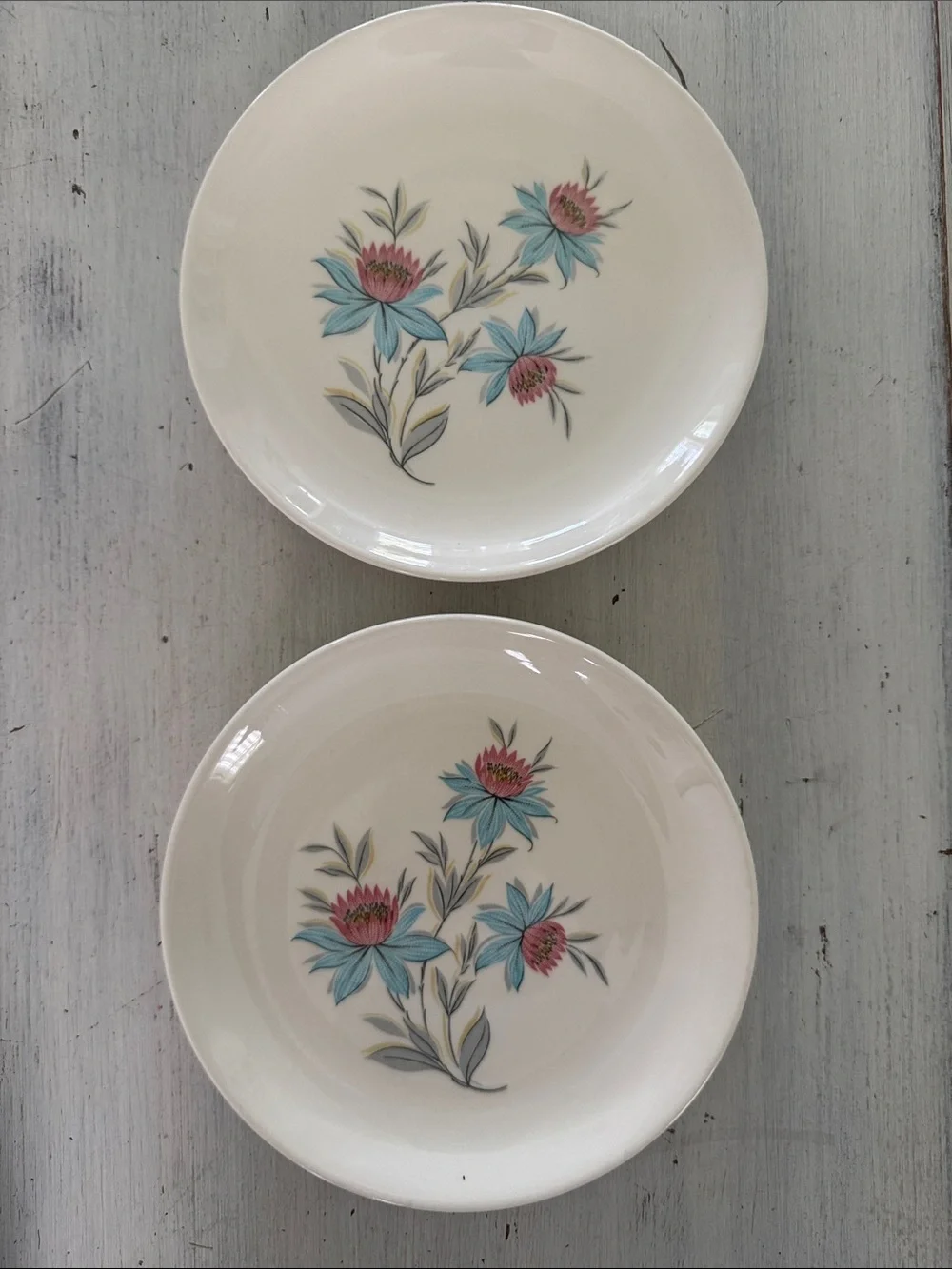 Steubenville Pottery Fairlane Pattern Salad Dessert Plates - Set of 2